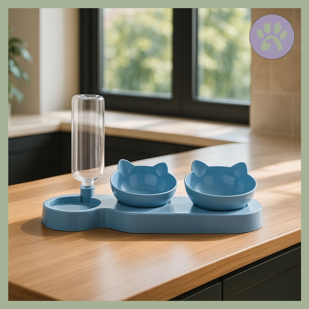 Gamelle chat TripleServ bleu