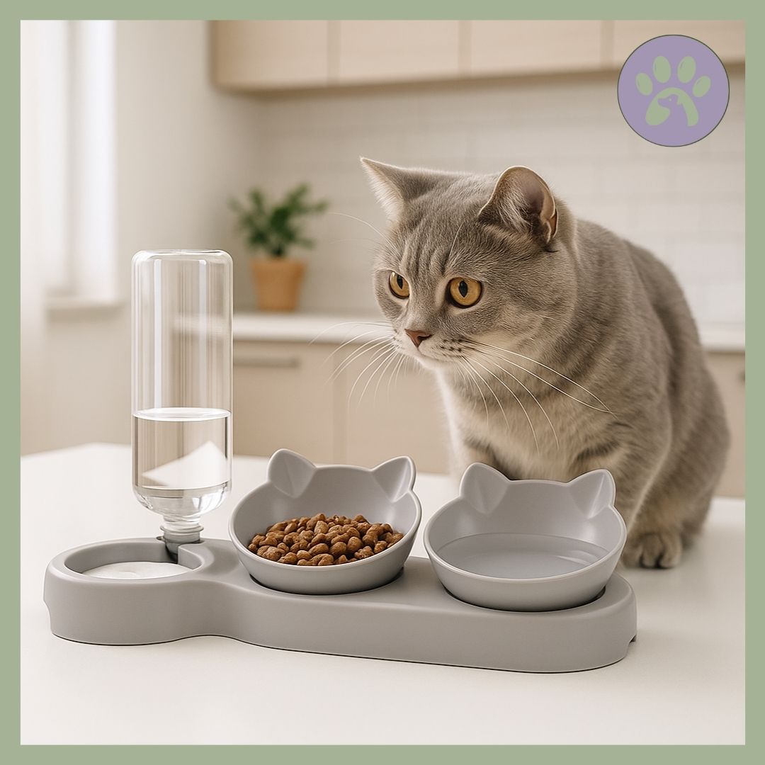 Gamelle chat TripleServ gris