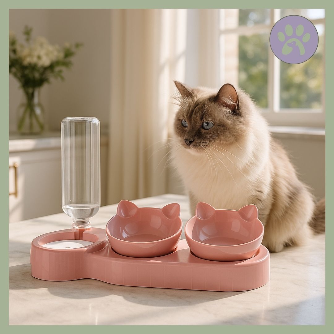 Gamelle chat TripleServ rose