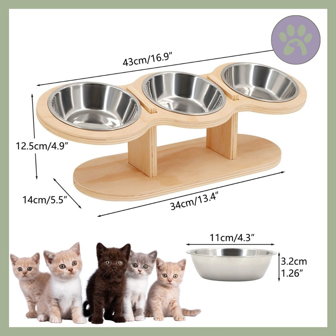 Gamelle pour chat triple inclinée