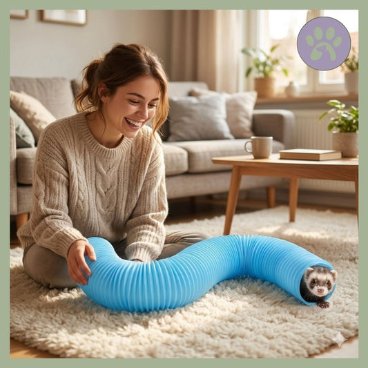 Jouet pour furet tunnel bleu