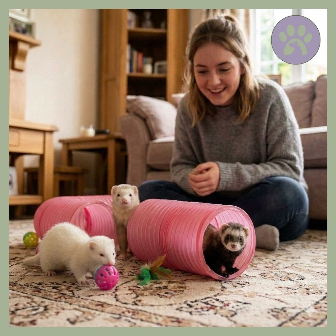 Jouet pour furet tunnel rose