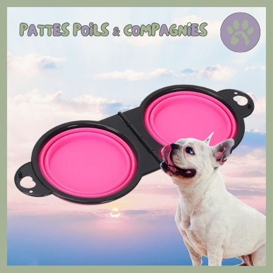 Gamelle de voyage double pour chien | Double - Travel - Bowl™ - Pattes Poils & Compagnies