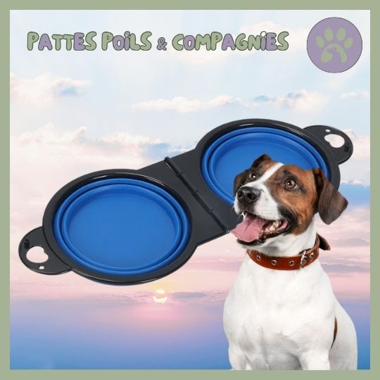 Gamelle de voyage double pour chien | Double - Travel - Bowl™ - Pattes Poils & Compagnies