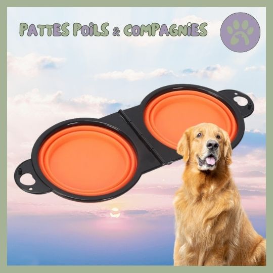 Gamelle de voyage double pour chien | Double - Travel - Bowl™ - Pattes Poils & Compagnies